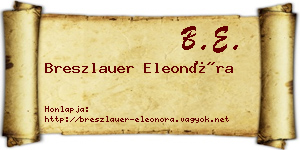 Breszlauer Eleonóra névjegykártya